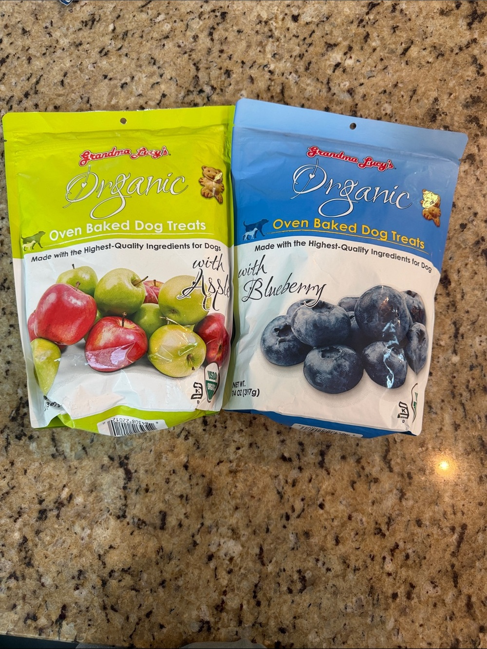 Grandma Lucy's Organic Oven Baked Dog Treats - Apple & Blueberry Duo